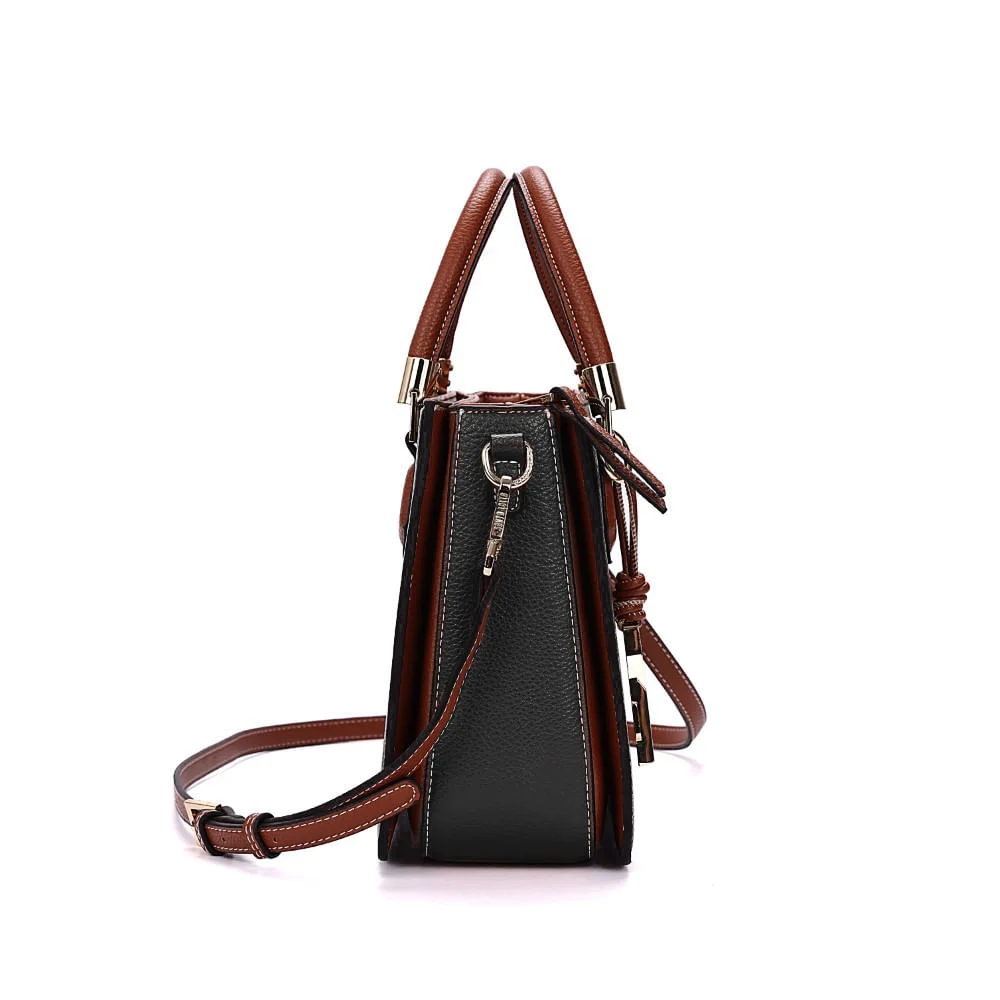 Bolsa Tote Média Estruturada Floater Preto Transversal - vista 3 de 6
