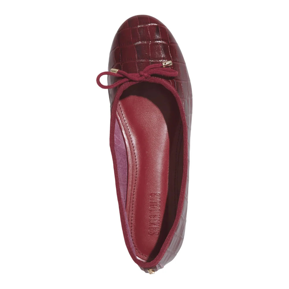 Sapatilha Croco Italiano Vermelho Malbec - vista 4 de 6