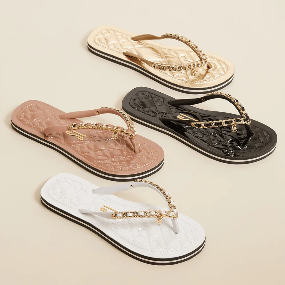 Chinelo Flip Flop Verniz Preto Corrente - vista 7 de 7