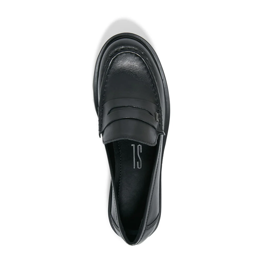 Sapato Mocassim Preto Couro Tratorado - vista 5 de 5