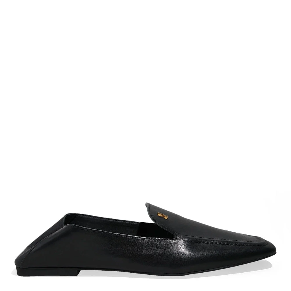 Mocassim Couro Bico Quadrado Preto - vista 3 de 5